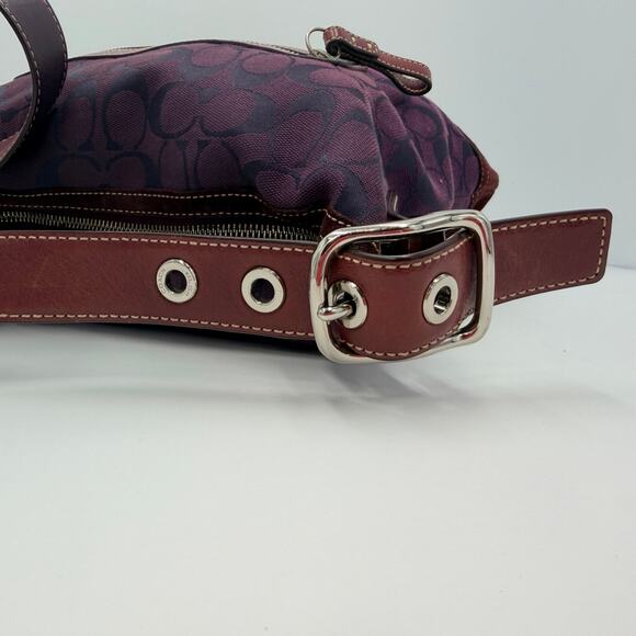 Coach Purple Shoulder Bag Leather Strap Purse Fringe Change Purse with Dust Bag - Picture 8 of 16